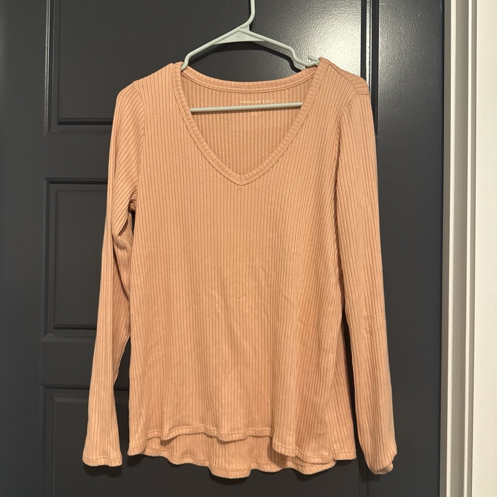 American Eagle Outfitters Apricot Ribbed Sweater